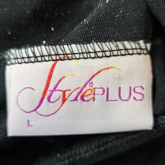 Style Plus Large Silver Black Sparkly Asymmetrical 90s Dance Performance Dress - Picture 7 of 7